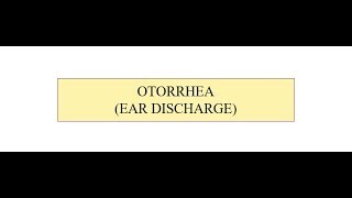 OTORRHEA [upl. by Eisteb]