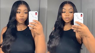 4x4 Body wave wig Install Style ft Cynosure Hair [upl. by Einaej]