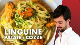 Linguine patate e cozze tutti i sapori del Sud Italia in un piatto CANNAVACCIUOLO [upl. by Ynnep]