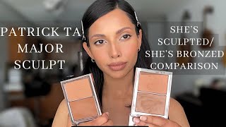 PATRICK TA MAJOR SCULPT BRONZER DUO  She’s Sculpted amp She’s Bronzed Shade Comparison  Olive Skin [upl. by Shalne]