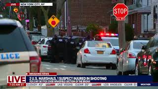 BREAKING 3 US Marshals injured 1 suspect dead following shooting in the Bronx NYC [upl. by Aneda]