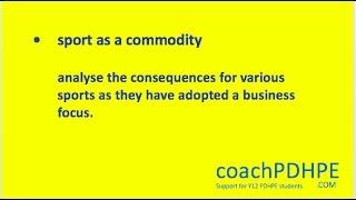 HSC PDHPE Option 2 sport as a commodity Q1 [upl. by Hyps]