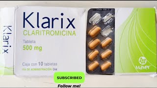 Klarix Claritromicina Antibiótico infección amigdalitis como se toma cada cuanto para que sirv [upl. by Nodnyl]