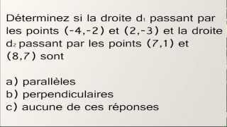 Mathématique secondaire 4  Pentes de deux droites sont parallèles ou perpendiculaires [upl. by Okimik]