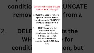 SQLDeletevsTruncateExplained [upl. by Lemra]