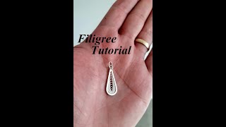 Basic Filigree tutorial Tear Drop Filigree Pendant in sterling silver [upl. by Harvey]