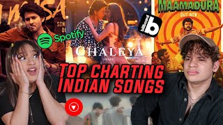 Reacting to the TOP 10 Most Popular Songs in India right now [upl. by Tedric524]