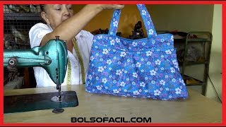 COMO HACER BOLSOS DE TELA  CON PATRONES   MODELO 4  BolsoFacilCom [upl. by Oakie291]