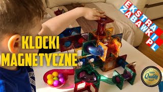 Klocki magnetyczne tor kulkowy 177el od EkstraZabawkipl đźš€ Magnetic Tiles Marble Run Race Track [upl. by Eckart96]