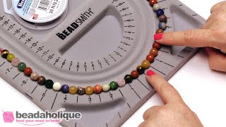 How to Use a Beading Board to Make a Strung Necklace from Start to Finish [upl. by Anaitit]