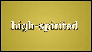 Highspirited Meaning [upl. by Backer731]