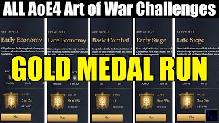 GOLD MEDAL Guide For All Art of War Challenges  Age of Empires IV AoE 4 [upl. by Margalit]