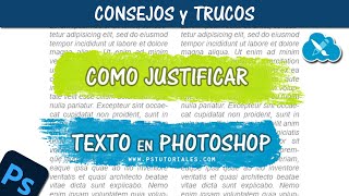 Cómo JUSTIFICAR TEXTO en PHOTOSHOP 👍🏻 [upl. by Nolte40]