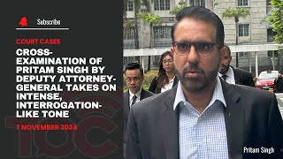 Crossexamination of Pritam Singh by Deputy AttorneyGeneral take on intense interrogationlike tone [upl. by Aidile]