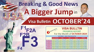 USA October 2024 Visa Bulletin  F1F2AF2BF3F4 Visa Immigration News [upl. by Nauqyaj]