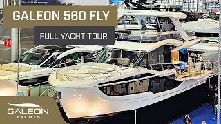 Galeon 560 Fly  Gorgeous Luxury Yacht Tour by a Professional Yacht Broker  Available in the UK [upl. by Nhguav987]