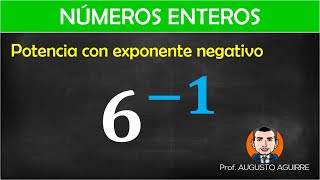 Potencia con exponente negativo  6 elevado a menos 1 [upl. by Ateerys]