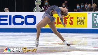 Amber Glenn performs gorgeous free skate  Skate America  NBC Sports [upl. by Derdlim]