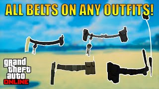 How To Get EVERY BELT on Any Outfit Glitch In GTA 5 Online 168 NO TRANSFER GET Cop belt amp MORE [upl. by Arev270]