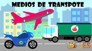 Los medios de transporte y sus sonidos Dibujo animado educativo para niños en español [upl. by Ahseyn]