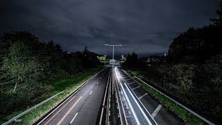 Timelapse from Hollinswood Interchange Telford at Night Sony A7III 4K HDR [upl. by Einatsed144]