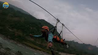 Harness zipline Adventure Resort Kushma [upl. by Kcirred376]