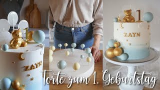 💙Torte 1 Geburtstag Junge  Bären Kinder Torte [upl. by Bradley67]