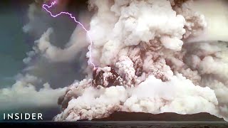 Video Captures Massive Volcanic Eruption In Tonga [upl. by Hajidahk]