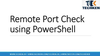 How to Check Remote PORT is Open using Powershell [upl. by Downs]