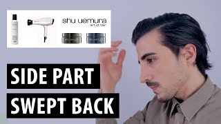 Side Part Swept Back Hairstyle  Mens Hair [upl. by Danae]