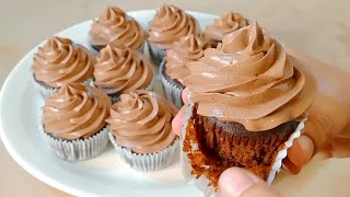 Chocolate Cupcakes With Buttercream Frosting  How To Make Moist Soft Chocolate Cupcakes At Home [upl. by Odracer383]