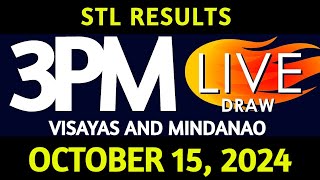 Stl Result Today 300 Pm draw October 15 2024 Tuesday Visayas and Mindanao Area LIVE [upl. by Srevart]