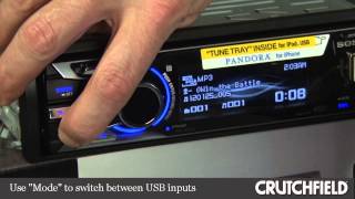 Crutchfield Labs Video Sony Tune Tray car stereos USB inputs and iPhone 5 compatibility [upl. by Moran954]