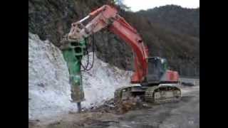 HITACHI Zaxis 500 MONTABERT V65 MOULIN SA 2005 La Voute sur Loire RD103 [upl. by Kama503]