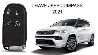 CÃ“PIA DE CHAVE PRESENCIAL JEEP COMPASS S 2021  CHAVEIRO ATUAL DIADEMA [upl. by Eitsrik]