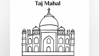 How to draw Taj Mahal step by step easy  Taj Mahal Drawing [upl. by Grimbald992]