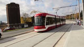 TTC Flexity Outlook LRV Eastbound On The New Queensway ROW On Route 501 Resume Service On Oct 31 [upl. by Karlen]