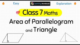 Class 7 Area of parallelogram and triangle [upl. by Gesner891]