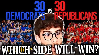 60 Republicans Vs Democrats Debate The 2024 Election  Hasanabi Reacts to Jubilee [upl. by Adnoyek]