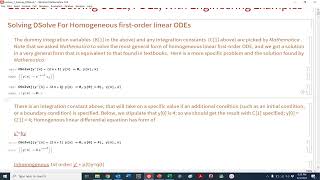 Mathematica Solving ODEs and PDEs Using Mathematica DSolve [upl. by Elahcar]