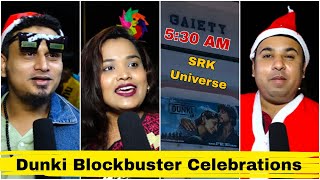 Dunki Blockbuster Celebrations Outside Gaiety Galaxy Theatre Bandra  SRK Universe Fan Club dunki [upl. by Sedda478]