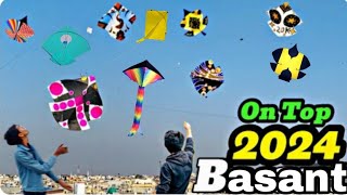 faisalabad basant 2024 faisalabad On Top🔥Level Ka Mahol2024 Basant Kites Vlogs [upl. by Haggai]