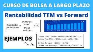 💰5️⃣Rentabilidad por dividendo ¿Cómo se calcula TTM vs FORWARD [upl. by John644]