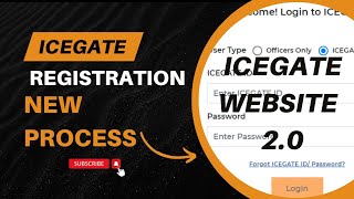 New Process For Icegate Registration  website 20  How To Register AD code at icegate new website [upl. by Nauqed716]