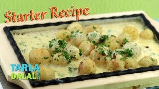 Sizzling Potatoes in Cheese Sauce by Tarla Dalal [upl. by Sisely475]