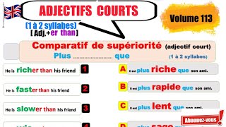 Comparatif de supériorité ADJECTIFS COURTS Niveau A1A2 Comparaison [upl. by Lednyc]