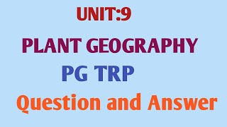 UNIT 9 Phytogeography important question and answer 2021 [upl. by Applegate443]