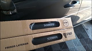 Como Instalar Fácil e Correto Frisos Laterais  Modelo Facão Slim Flash  Novo Yaris 2023 [upl. by Kcirted802]