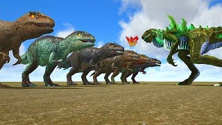 Ark Survival  ZILLA vs GIGAs and ALPHA TREXs Ep353 [upl. by Tamara]