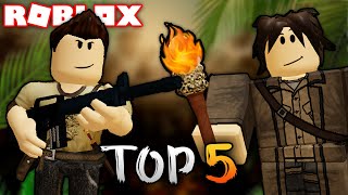 Los MEJORES JUEGOS de SUPERVIVENCIA en ROBLOX 🌴🎒  TOP 5 ROBLOX [upl. by Perrin]